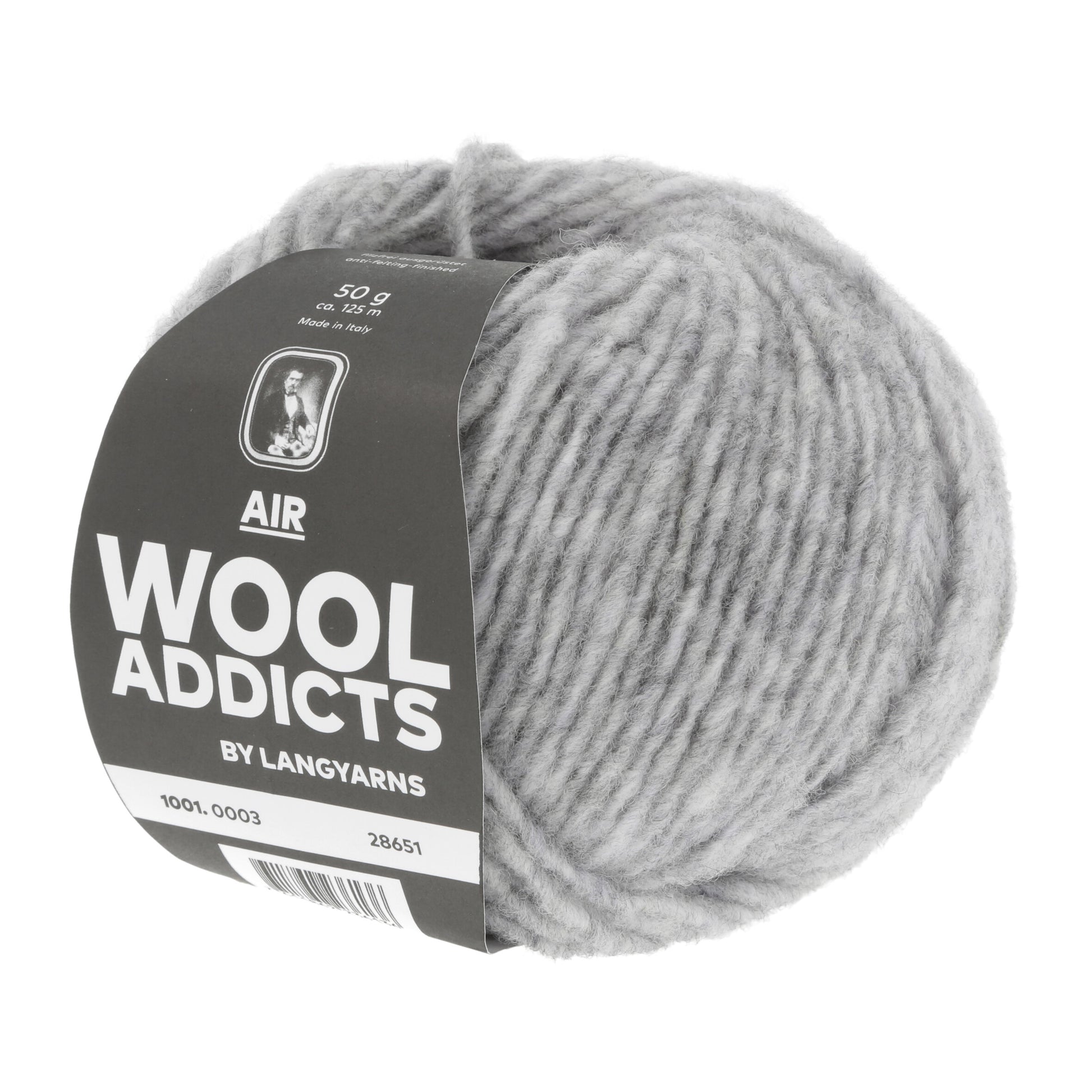 Lang Yarns Air Wool Addicts in der Farbe hellgrau mélange