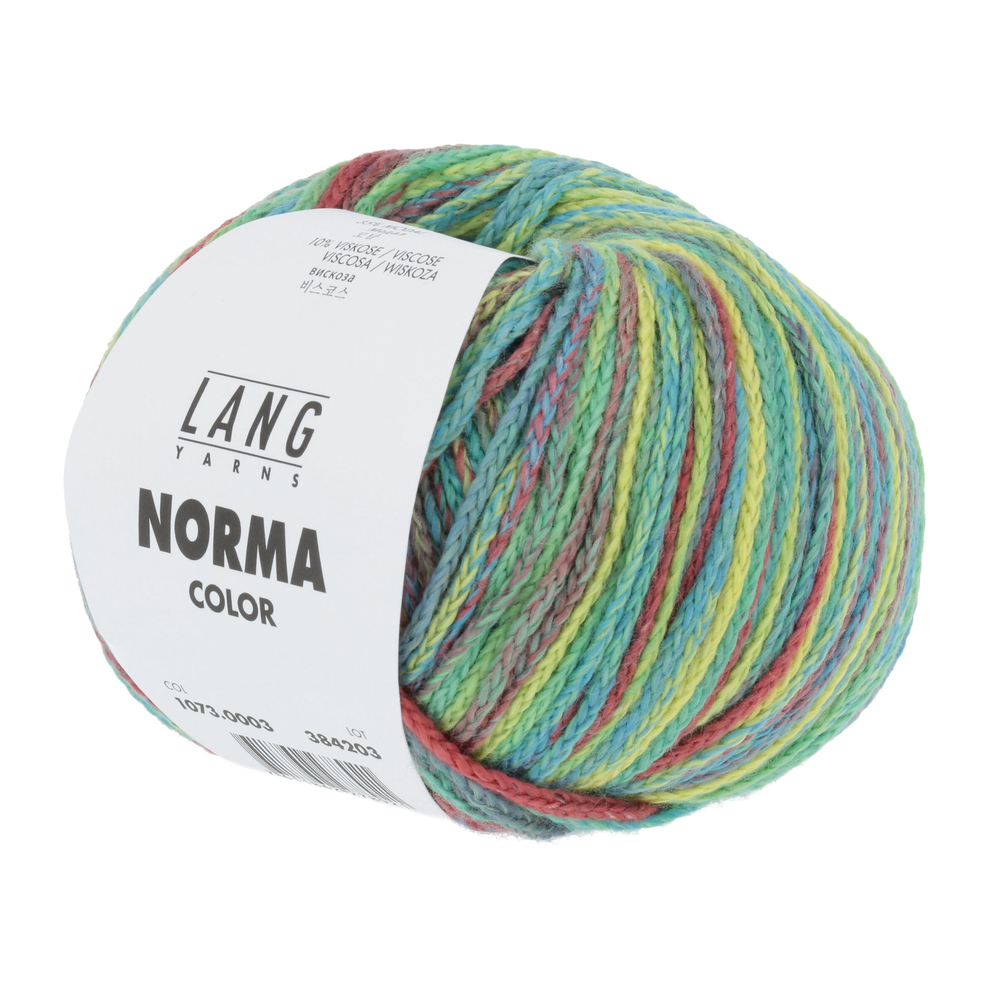 Lang Yarns NORMA COLOR in der Farbe türkis gelb grün