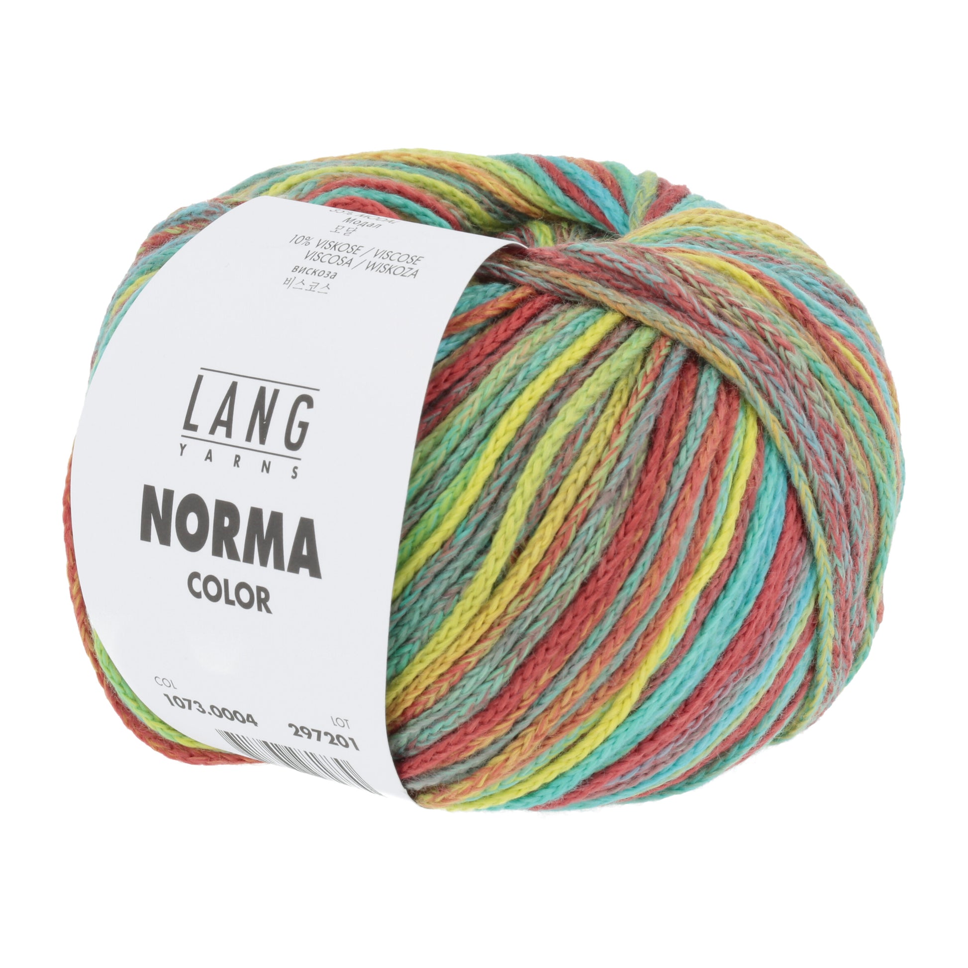 Lang Yarns NORMA COLOR in der Farbe rot gelb türkis