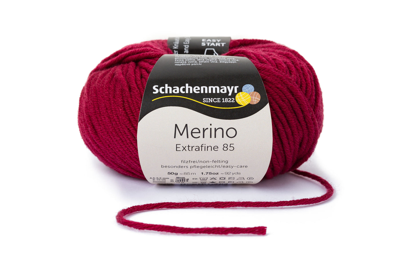 Wintergarn Merino 85 in der Farbe weinrot