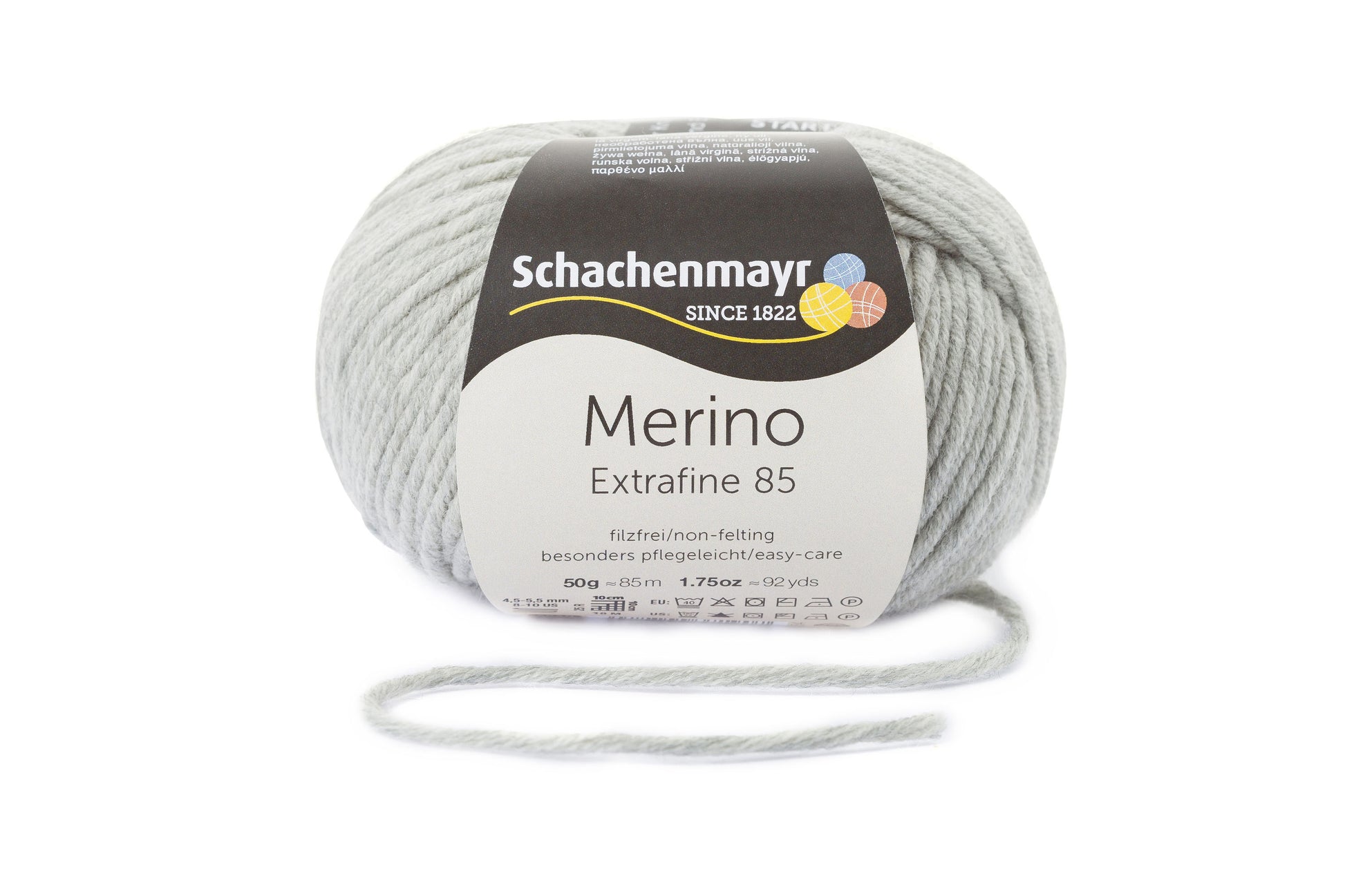 Wintergarn Merino 85 in der Farbe hellgrau meliert