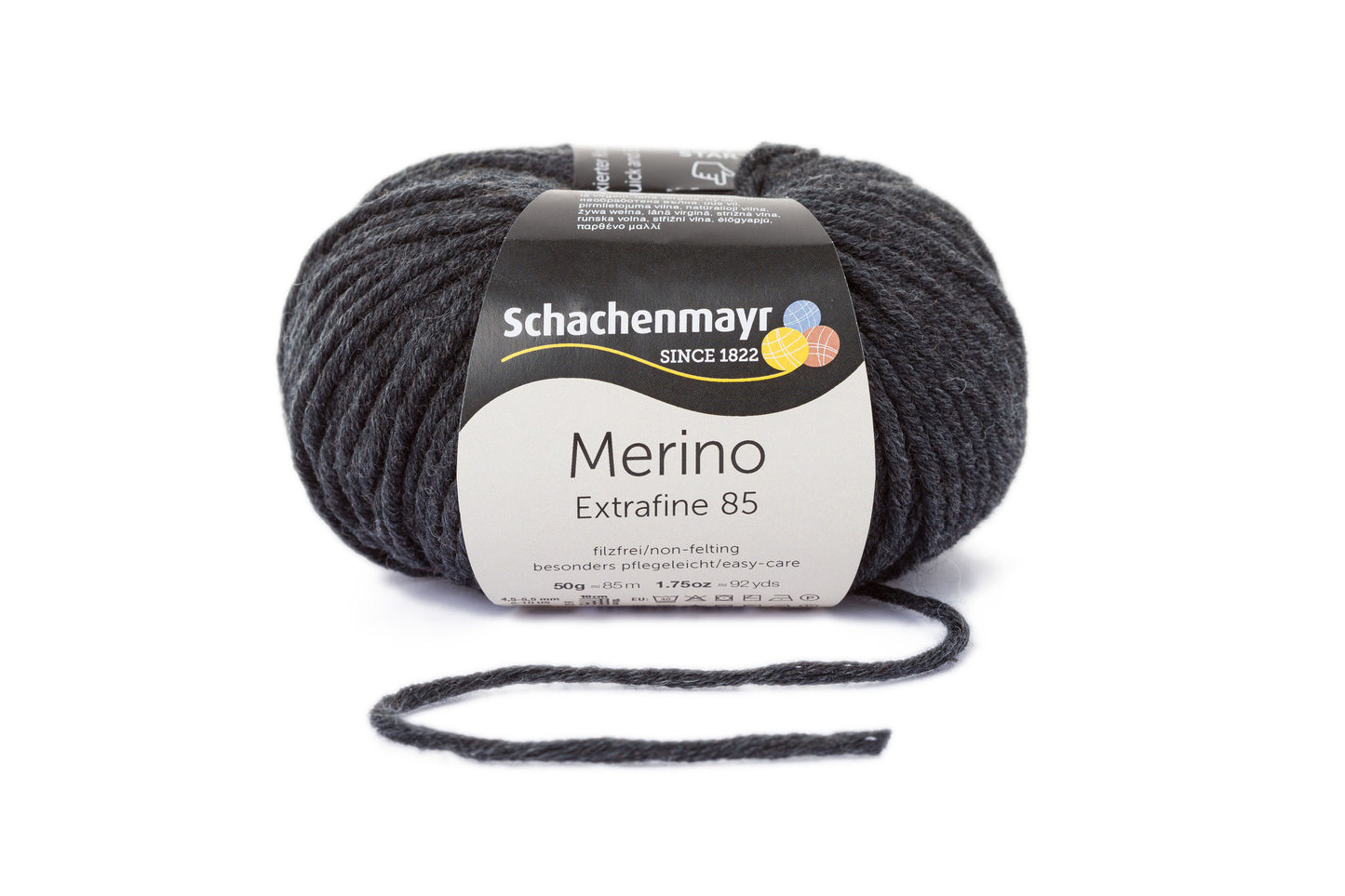 Wintergarn Merino 85 in der Farbe anthrazit meliert