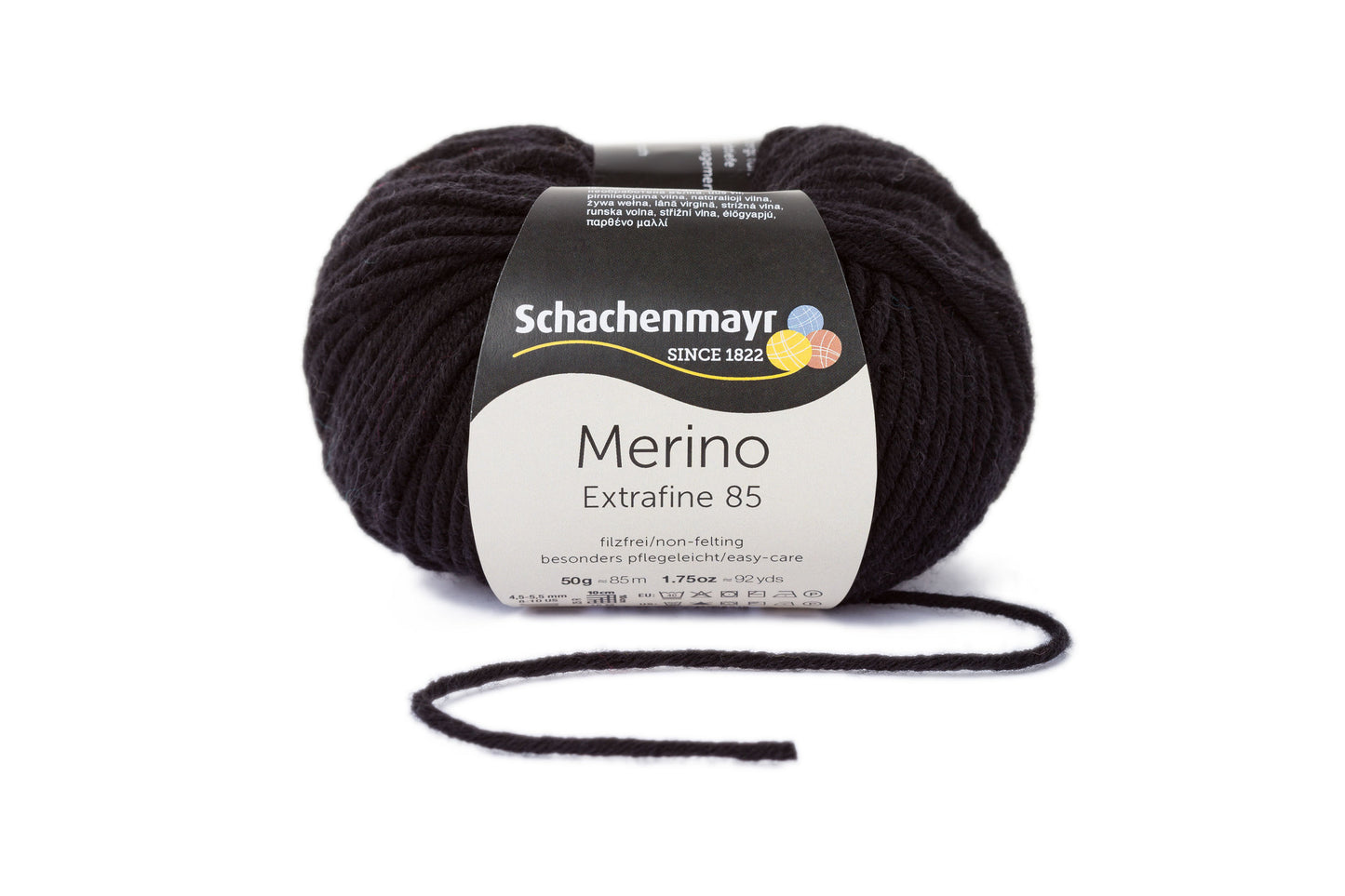 Wintergarn Merino 85 in der Farbe schwarz