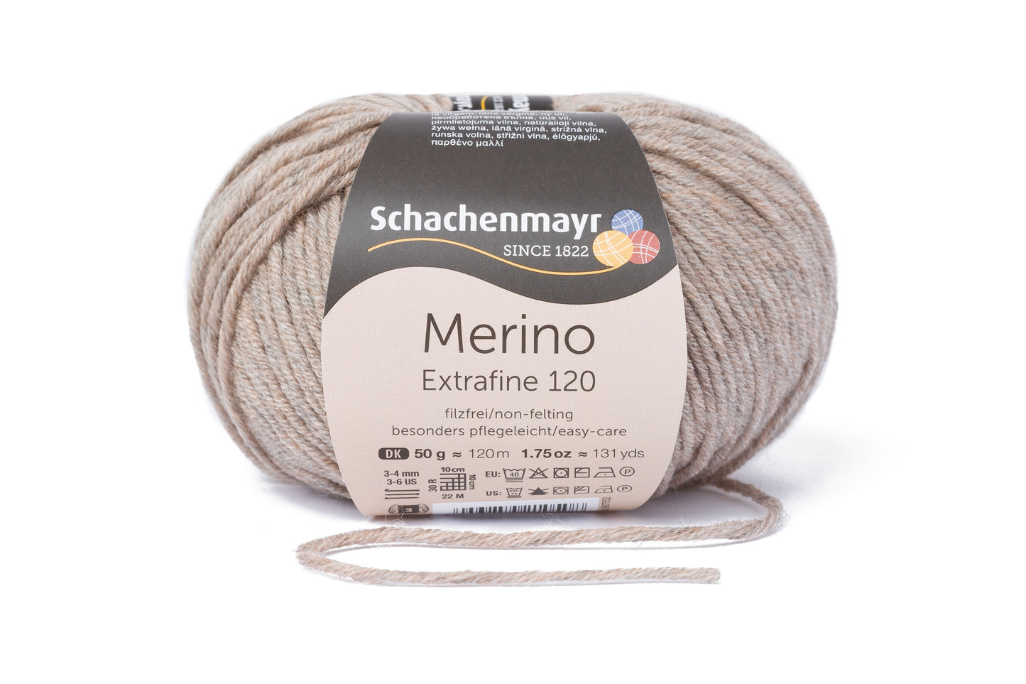 Ganzjahresgarn Merino 120 in der Farbe Sand-meliert