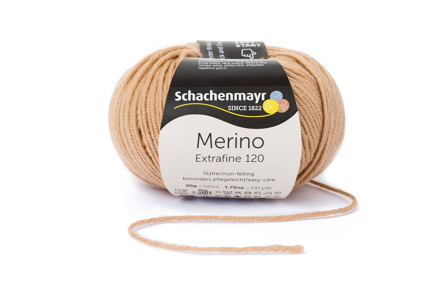 Ganzjahresgarn Merino 120 in der Farbe Kamel