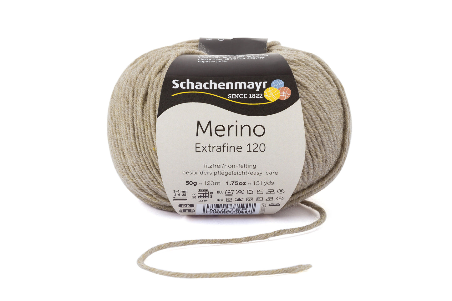 Ganzjahresgarn Merino 120 in der Farbe Beige-meliert