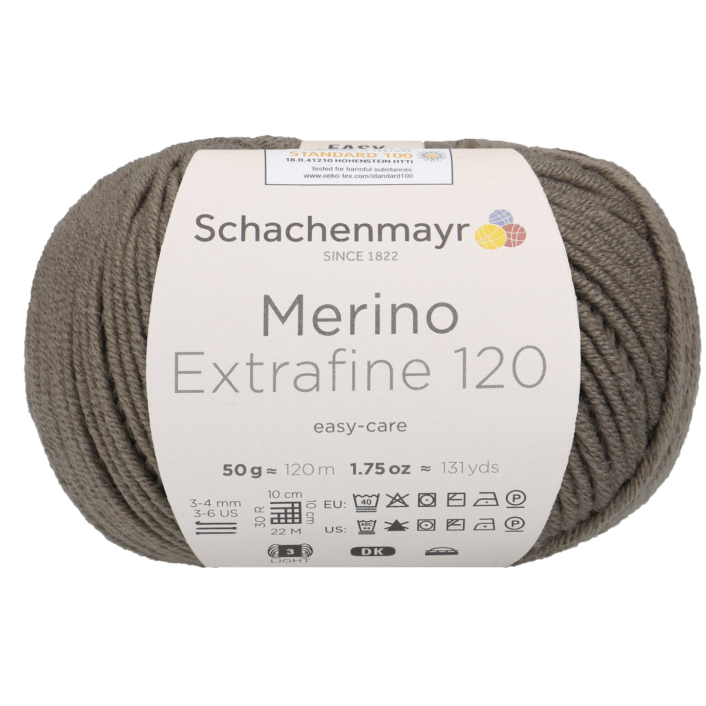 Ganzjahresgarn Merino 120 in der Farbe Taupe