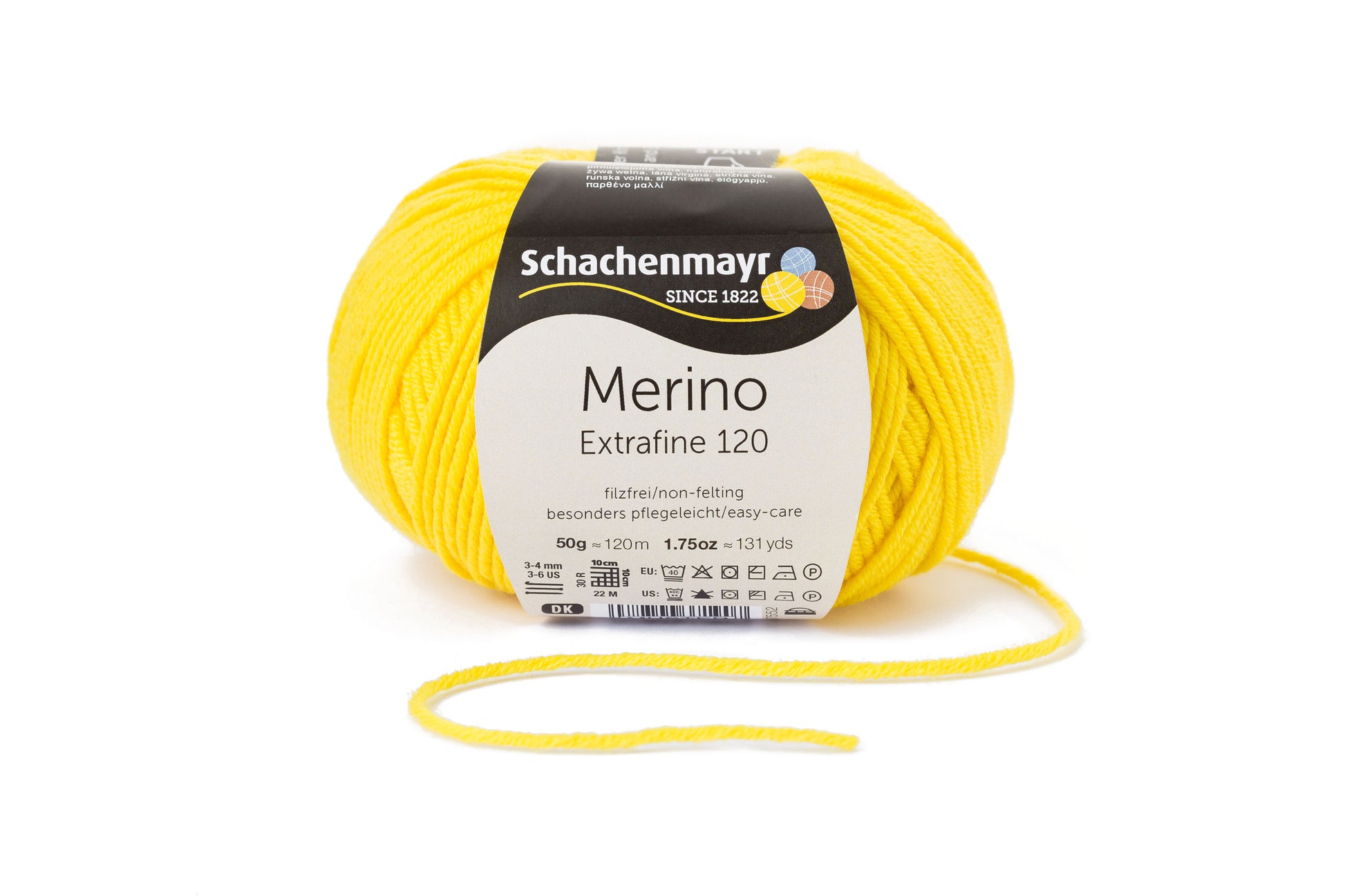 Ganzjahresgarn Merino 120 in der Farbe Löwenzahn