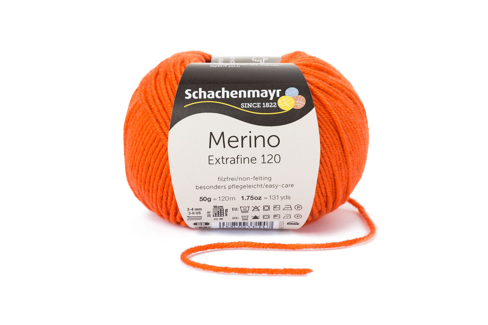 Ganzjahresgarn Merino 120 in der Farbe Orange