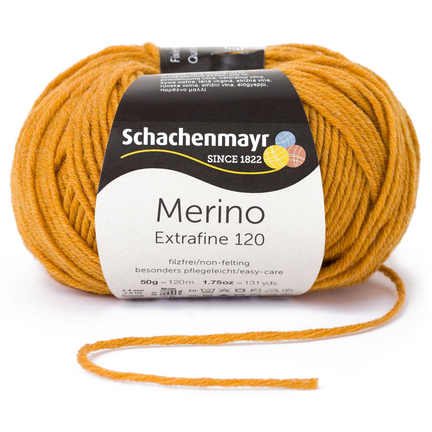 Ganzjahresgarn Merino 120 in der Farbe Gold-meliert