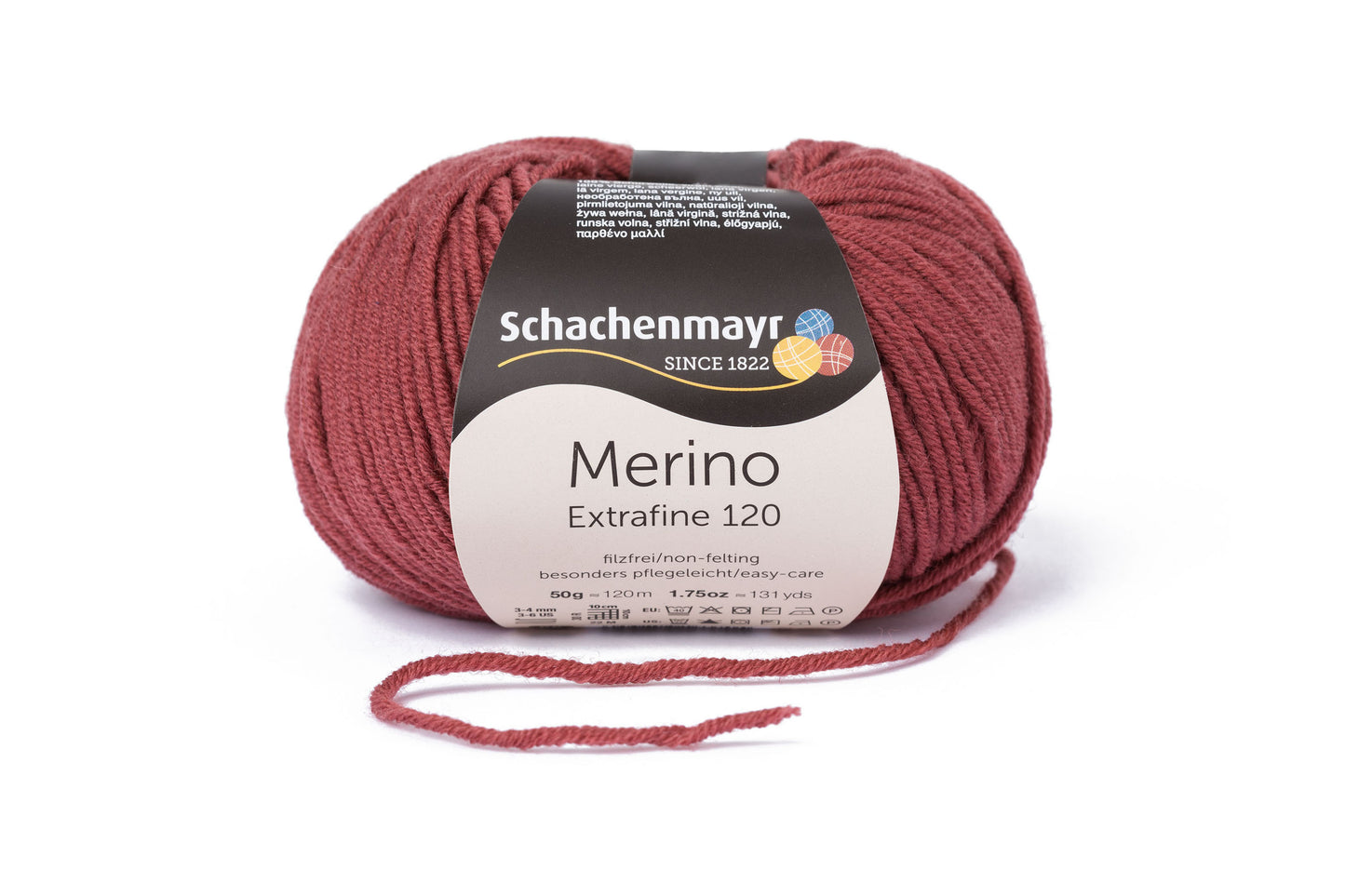 Ganzjahresgarn Merino 120 in der Farbe Marsala