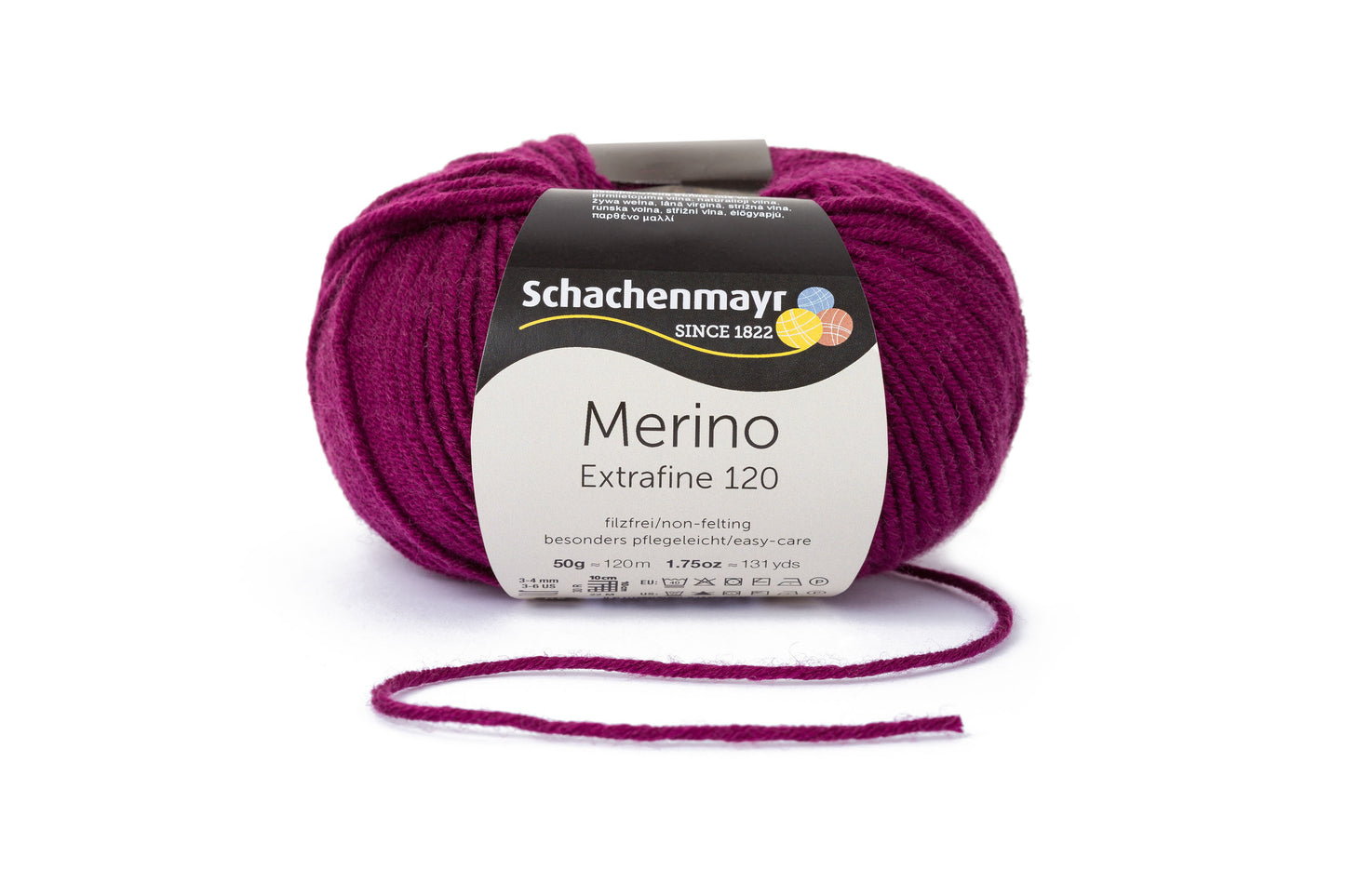 Ganzjahresgarn Merino 120 in der Farbe Burgund