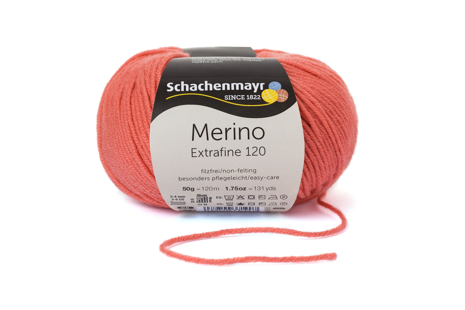 Ganzjahresgarn Merino 120 in der Farbe Koralle