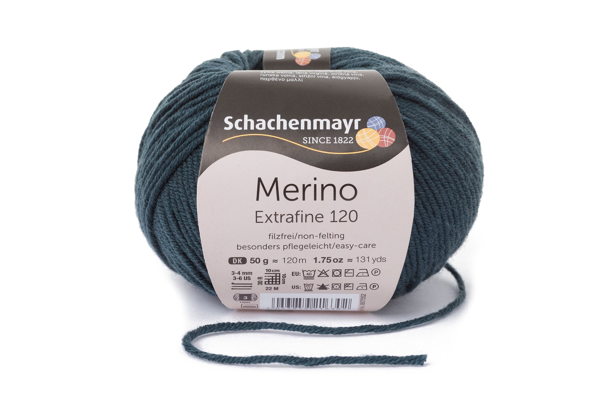 Ganzjahresgarn Merino 120 in der Farbe Graugrün