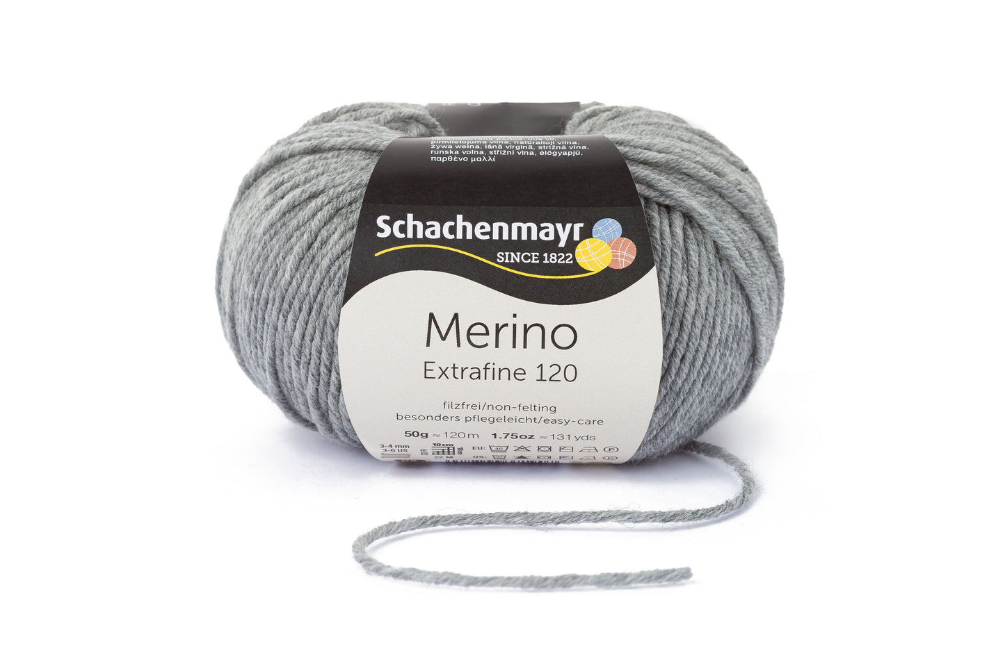 Ganzjahresgarn Merino 120 in der Farbe Flanell-meliert