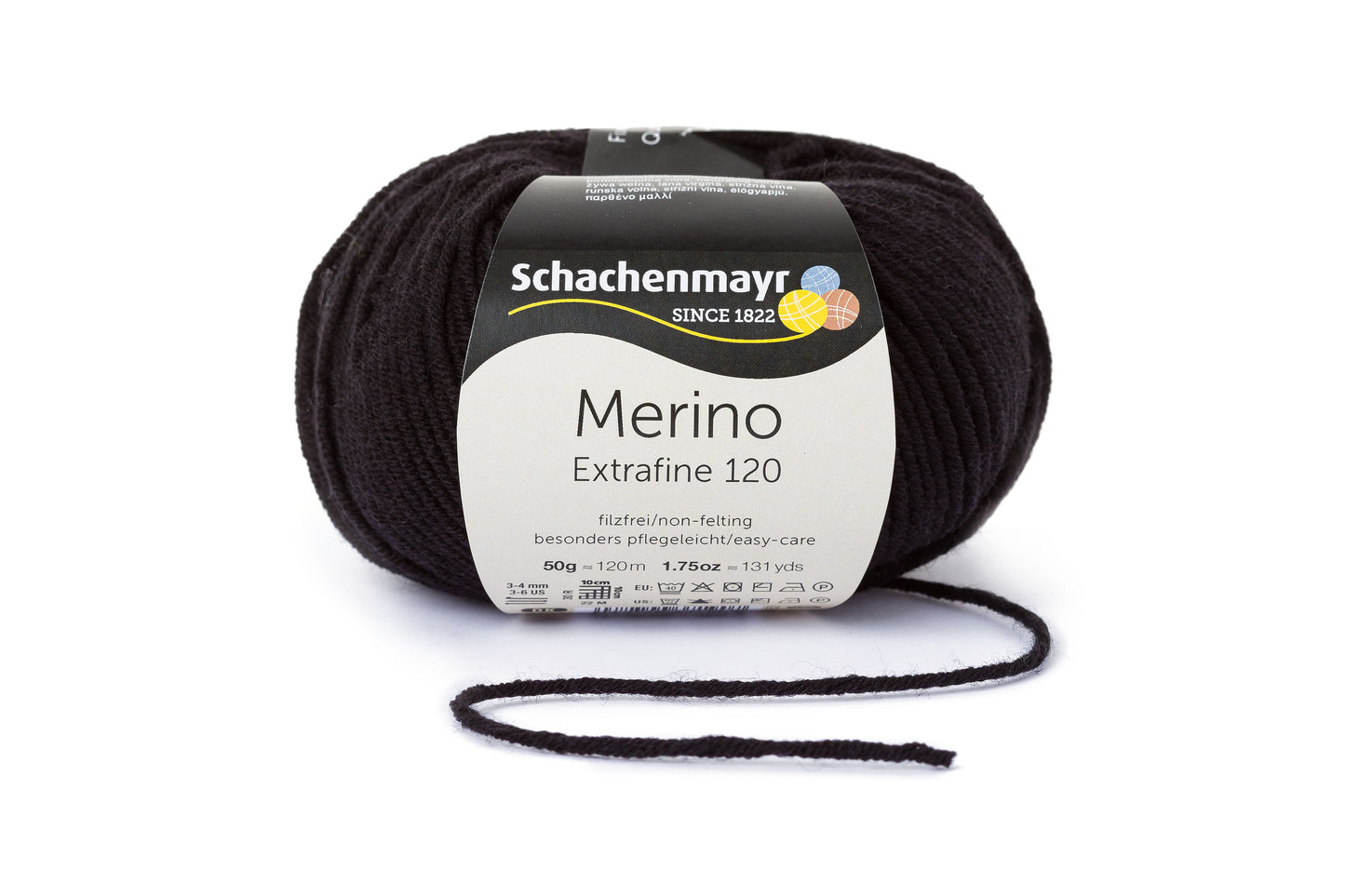 Ganzjahresgarn Merino 120 in der Farbe Schwarz