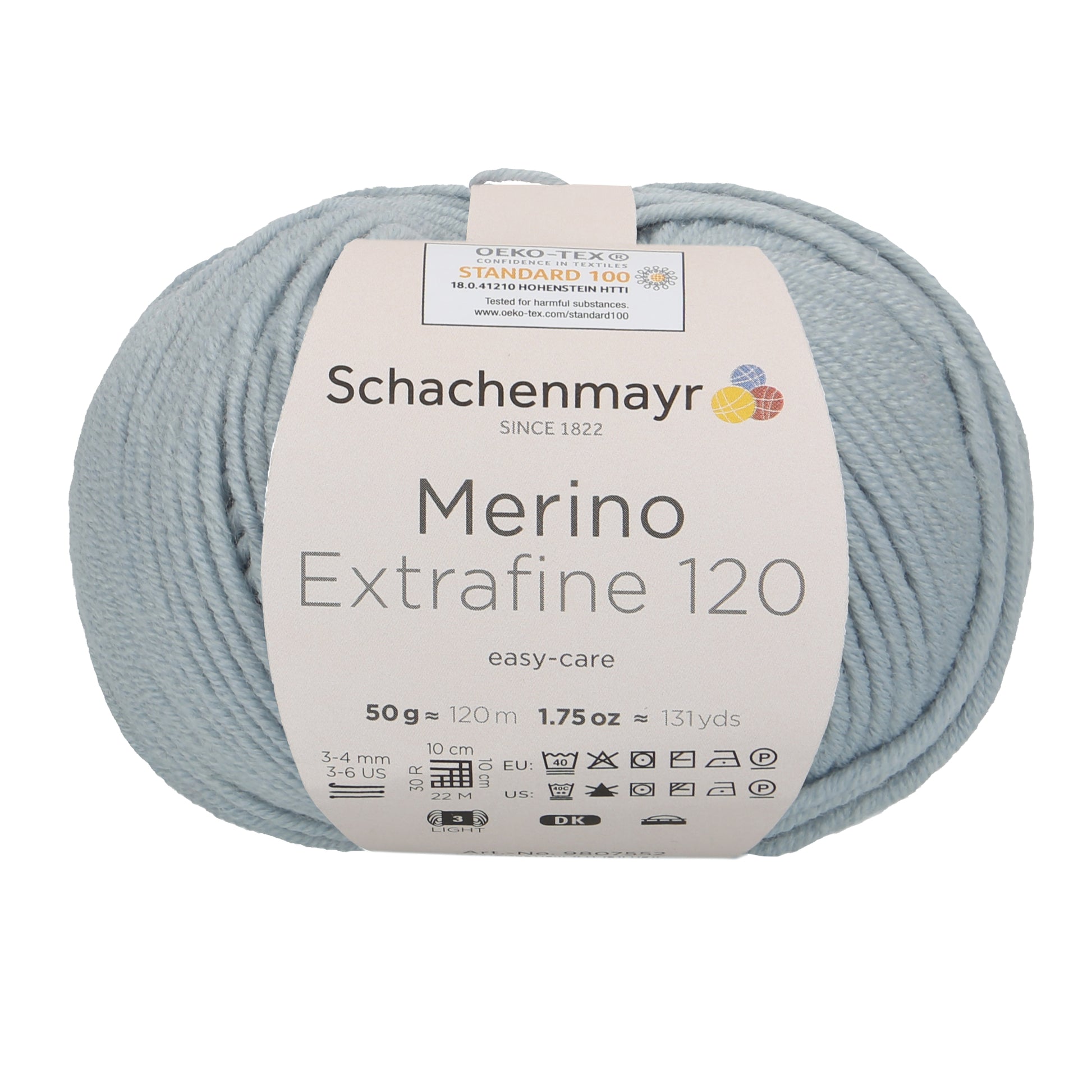 Ganzjahresgarn Merino 120 in der Farbe Eisblau