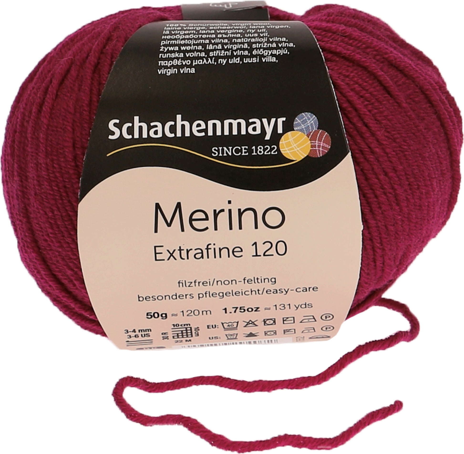 Ganzjahresgarn Merino 120 in der Farbe Beere