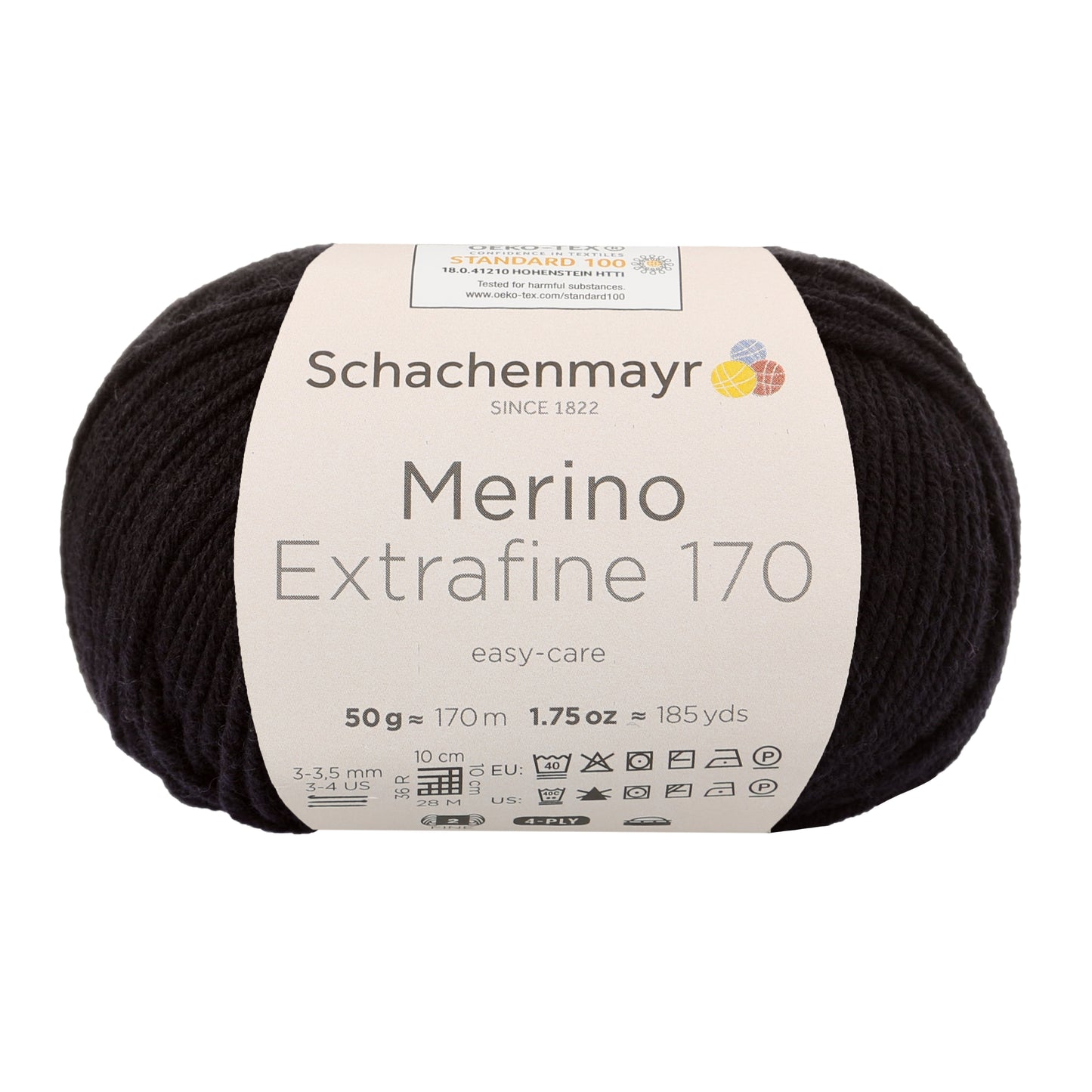 Ganzjahresgarn Merino 170 in der Farbe schwarz