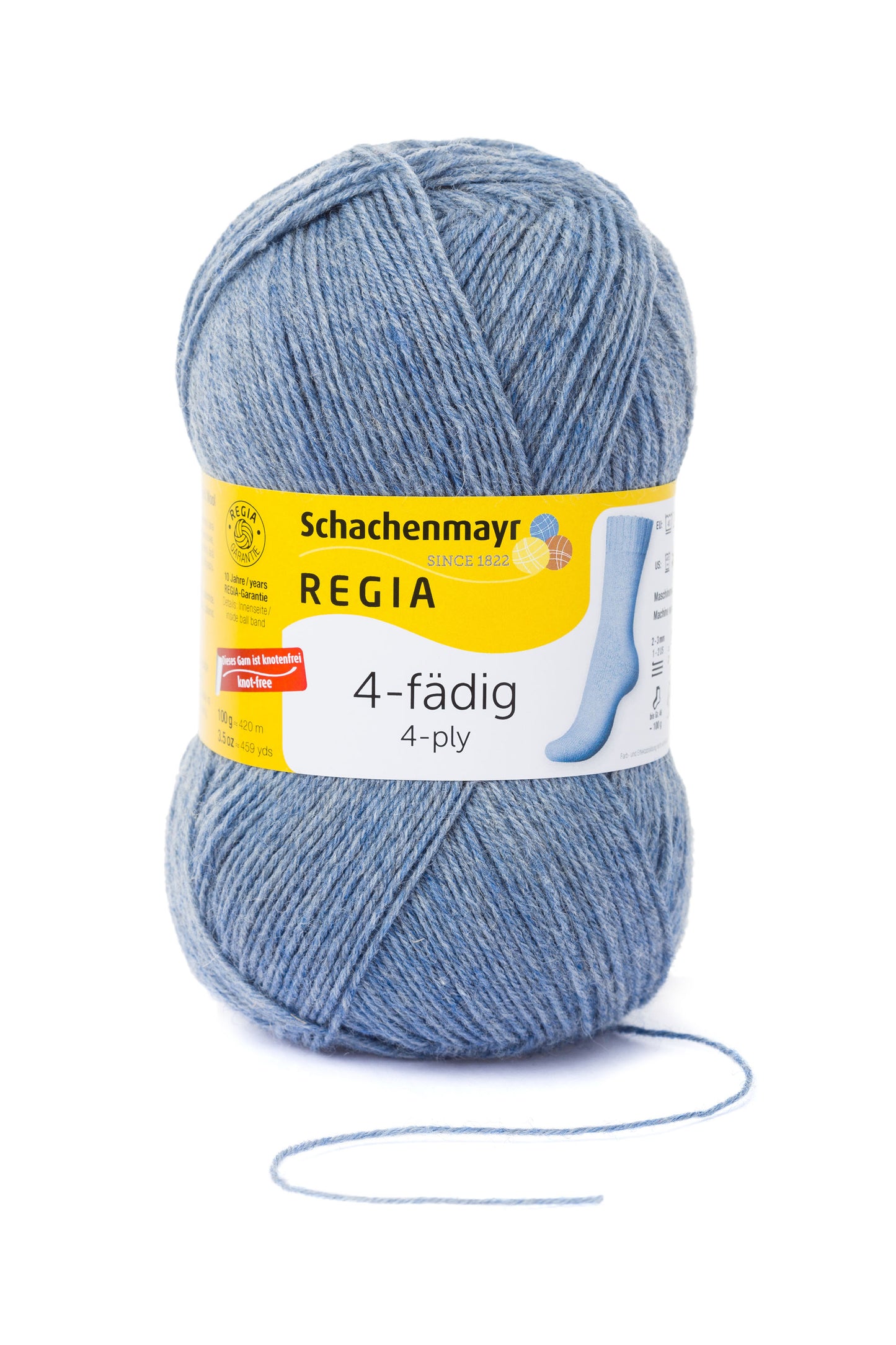 Sockengarn "Regia" in der Farbe Graublau-meliert