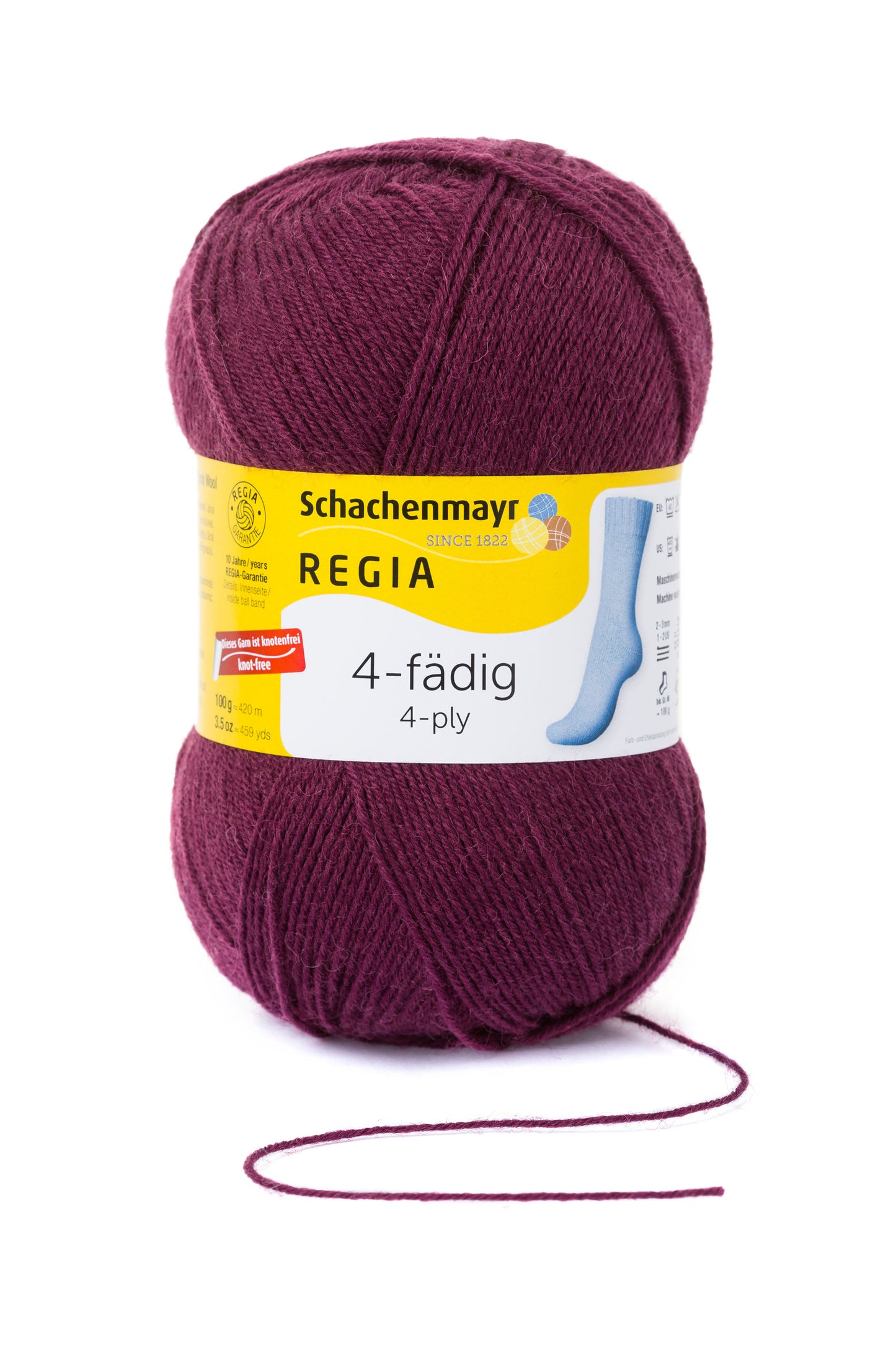 Sockengarn "Regia" in der Farbe Burgund