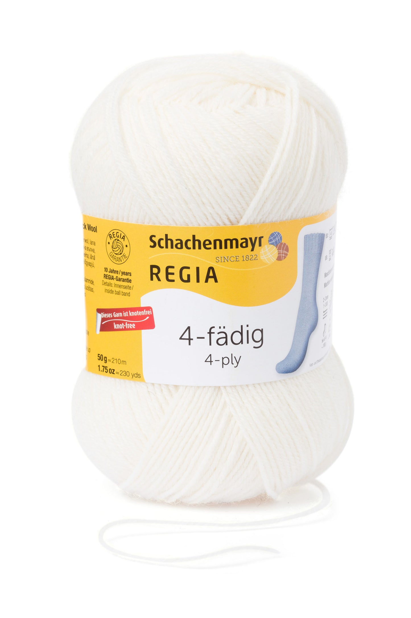 Sockengarn "Regia" in der Farbe Weiss