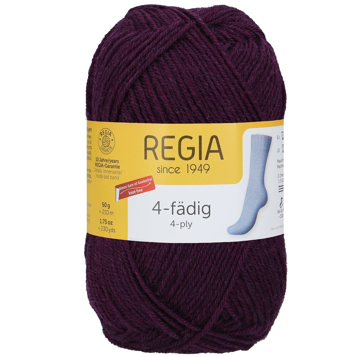 Sockengarn "Regia" in der Farbe Aubergine