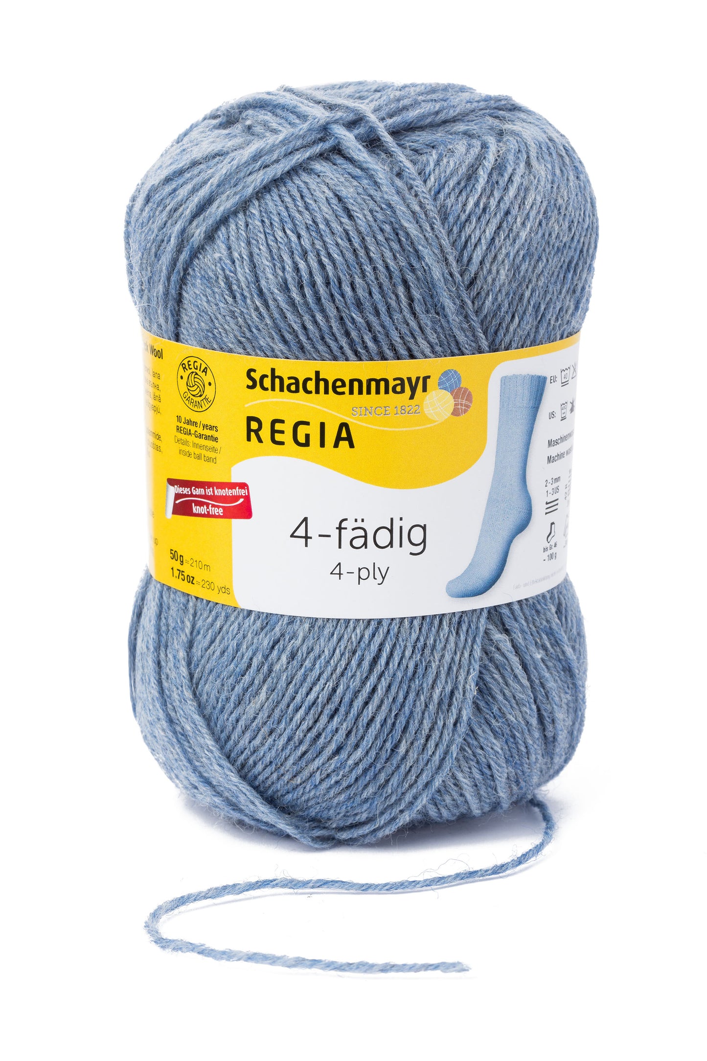 Sockengarn "Regia" in der Farbe Graublau-meliert