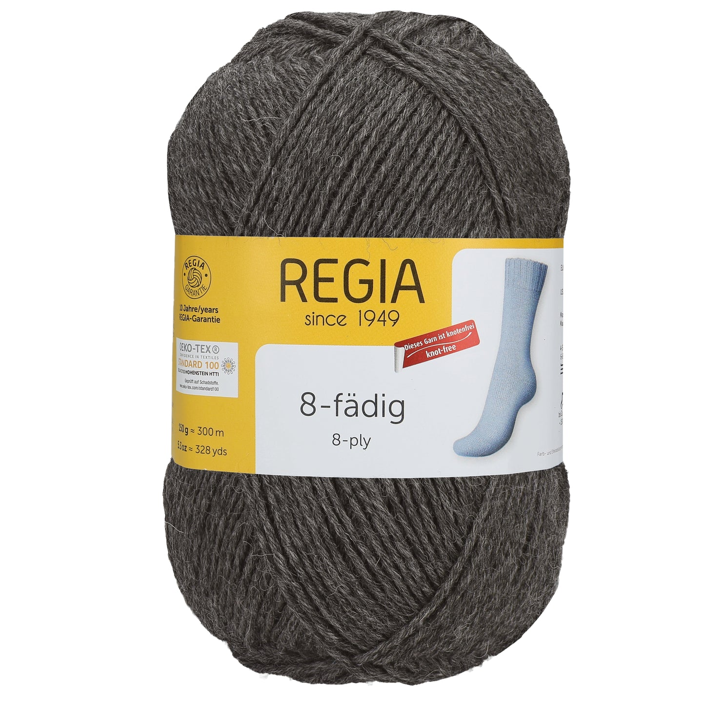 Sockengarn "Regia" in der Farbe Mittelgrau-meliert