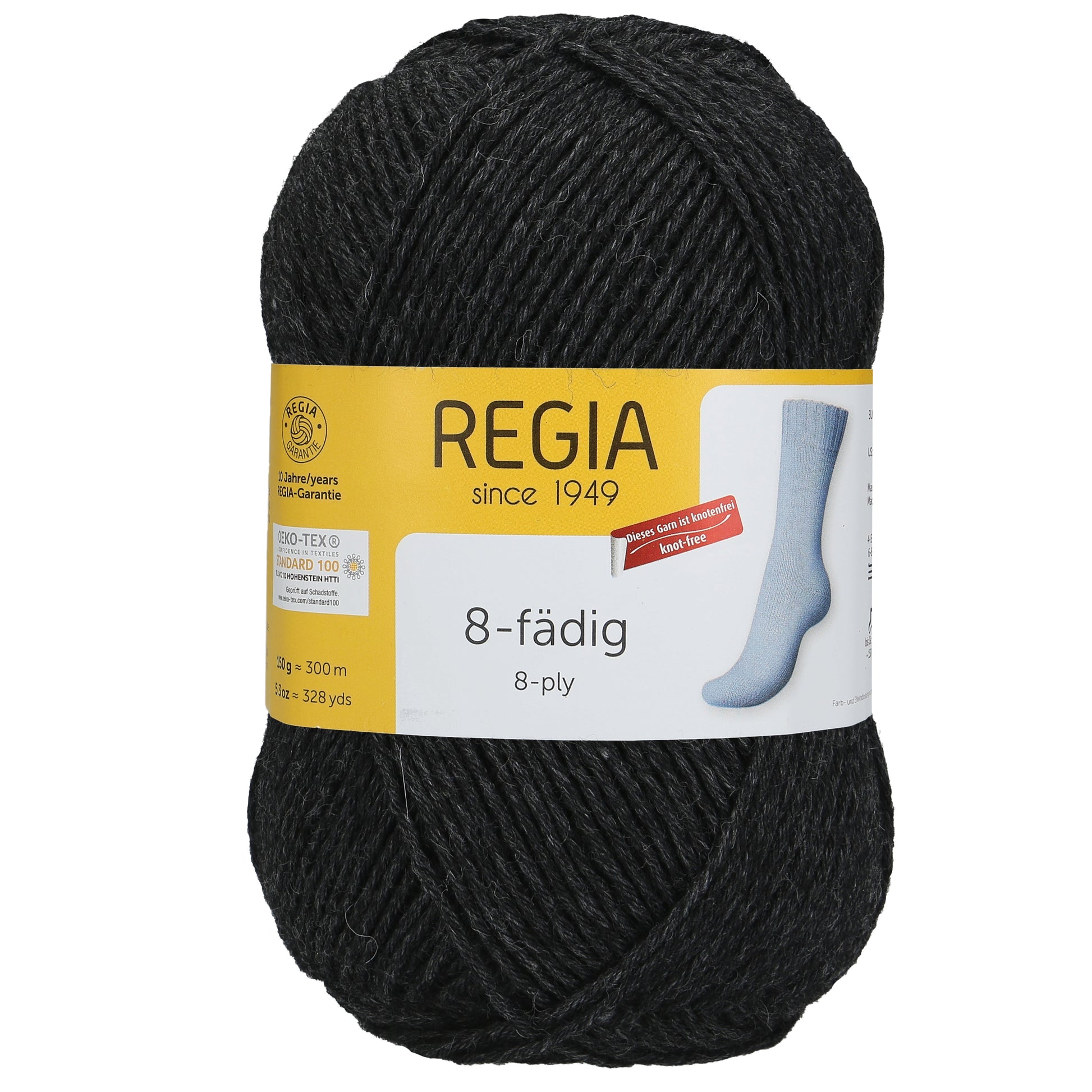 Sockengarn "Regia" in der Farbe Anthrazit-meliert